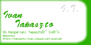 ivan tapaszto business card